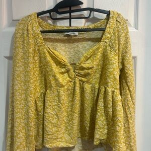 Yellow Floral Women's Top